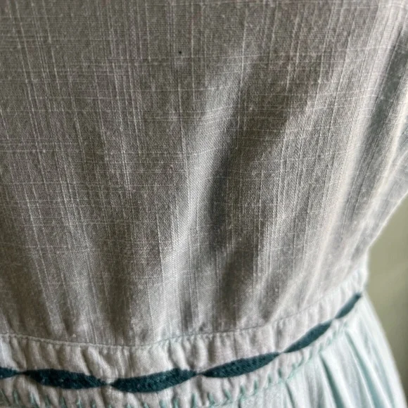 Free People Womens Green Sleeveless Dress Birds Pleated Lined - Picture 5 of 11